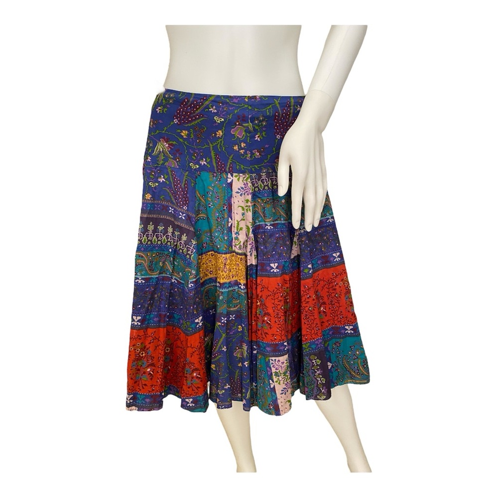 Etro Milano Colorful Bohemian Patchwork Skirt – Size IT 40 (US 4–6)